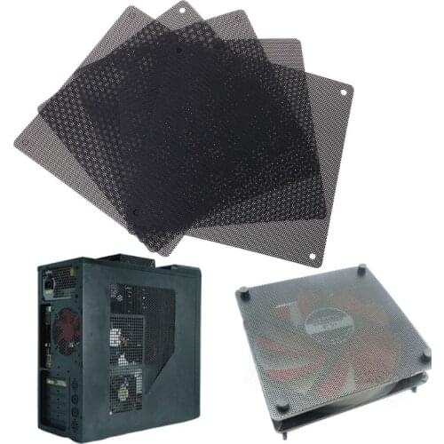 5PCS PC Computer Case Fan Cooler Dust Filter Dustproof Mesh 140mm Cuttable PVC Black
