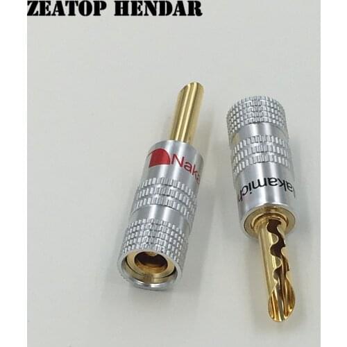 500Pcs Nakamichi 24K Gold Plated Copper BFA 4mm Banana Plug Male Audio Speaker Connector