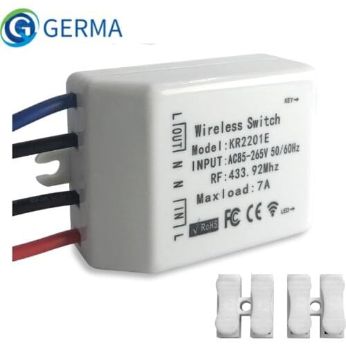 GERMA 433.92 MHz Wireless switch universal AC 85-265V CH Wireless Remote Control Receiver 433mhz maxload 7A high quality