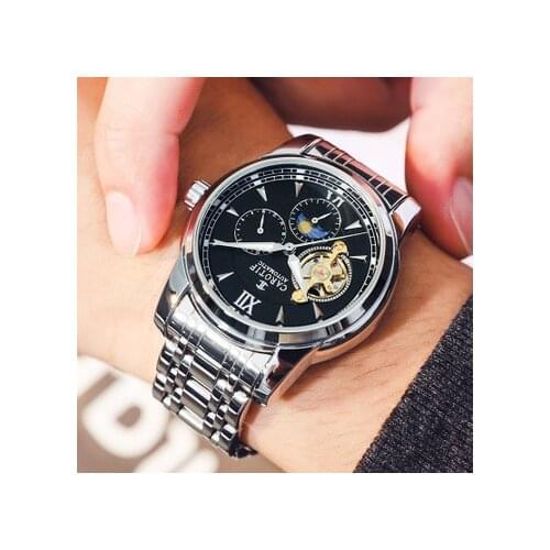 CAROTIF Top Tourbillon Mechanical Men Watches Montre Homme CAROTIF Brand Dress Watches Men Luxury Steel Stainless Watches Reloj