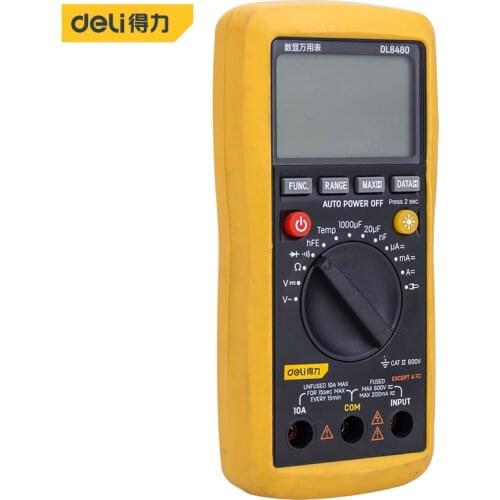 Deli Multimeter Digital Tester Professional Voltmeter Ammeter Voltage Indicator Automotive Electrical Capacitance Meter