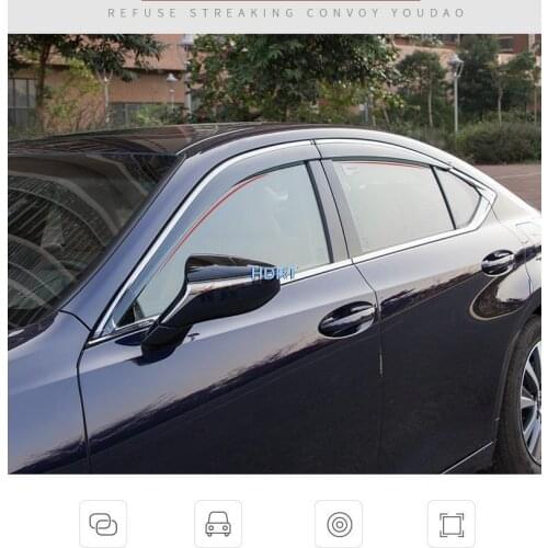 For LEXUS ES 200 250 300h 2018 2019 2020 2021 Car Window Sun Rain Shade Visors Shield Shelter Protector Cover Trim Frame Sticker