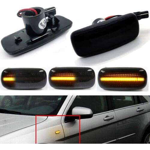 Smoked Dynamic LED Side Marker Turn Signal Lights For Jeep compass Grand Cherokee Chrysler 200 300C Dodge Avenger Lancia Flavia