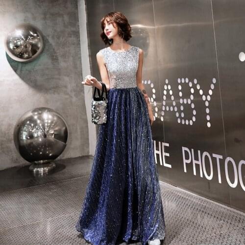Plus Size Elegant Evening Dresses A-Line Sparkle Sequined Long Dress Formal Occasion Party Gowns