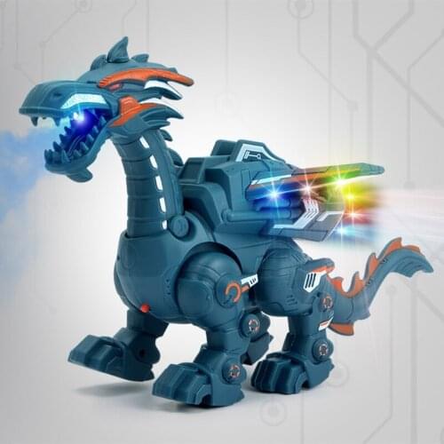 Electric walking dinosaur model spray mechanical dragon toy with light and sound child simulation toy birthday gift