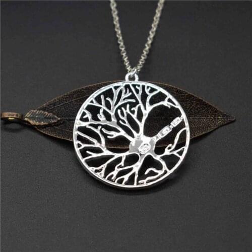 Elfin New Brain Cell Neuron in a Circle Necklace Tree of Life Psychology Necklace Science Biology Jewelry