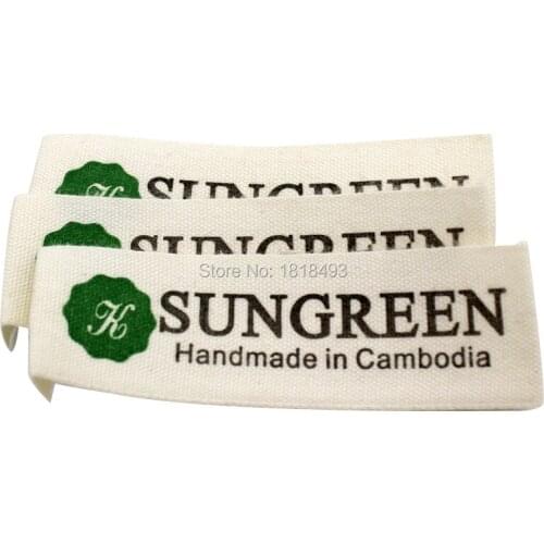 Cotton fabric labels/custom clothing tags/clothes label printing/shirt tag/customized garment logo/ribbon/brand Free Shipping