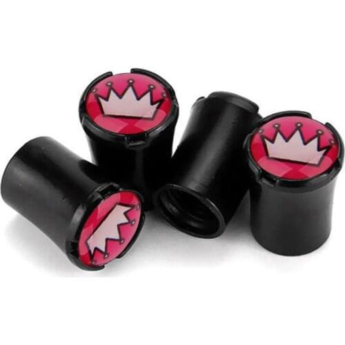 4pcs/Lot Crown Car Tire Valve Caps For Mitsubishi Lancer Outlander Eclipse Wheel Tires Air Dust Waterproof Screw Airtight Cap