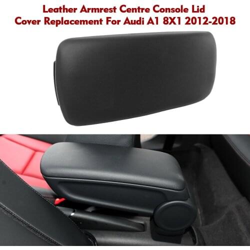 Leather Armrest Centre Console Lid Cover Replacement For Audi A1 8X1 2012-2018 Black