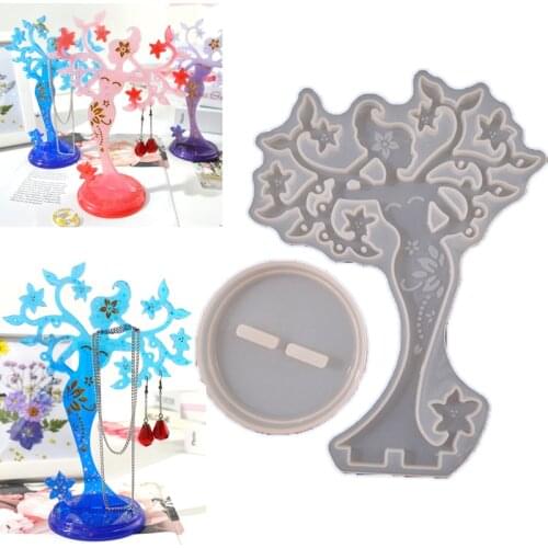 DIY Crystal Epoxy Resin Silicone Beauty Jewelry Holder Mould Jewelry Display Stand Swing Table Silicone Mould
