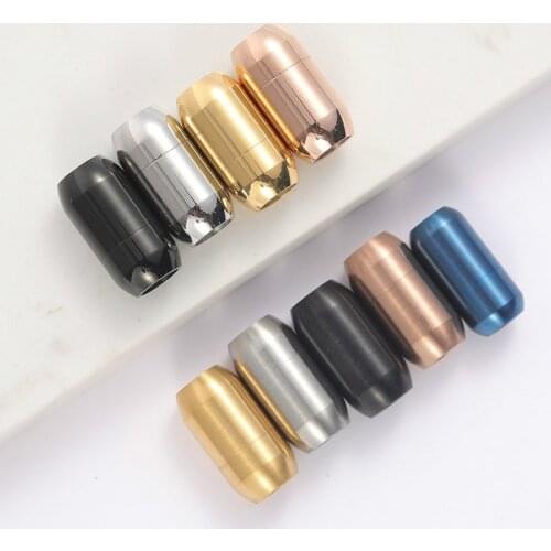 5Pcs/Lot Stainless Steel Magnetic Clasps End Hole 5mm 6mm 8mm for Leather Cord Buckle Bracelet DIY Connectors Jewelry Making