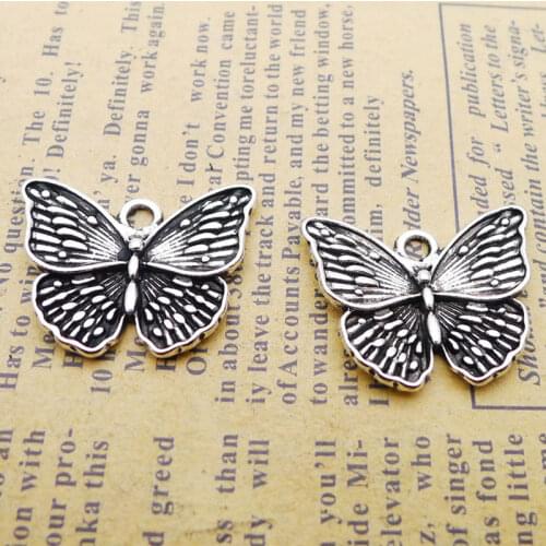 RAINXTAR Fashion Alloy Cute Butterfly Pendant Charms 19*24mm 10pcs AAC192