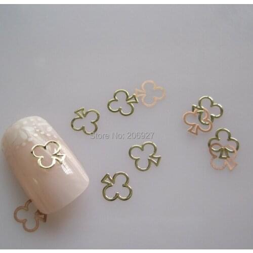 MS265-2 100pcs Gold Cute Club Metal Sticker Nail Art Metal Sticker Nail Art Decoration Non-adhesive Sticker