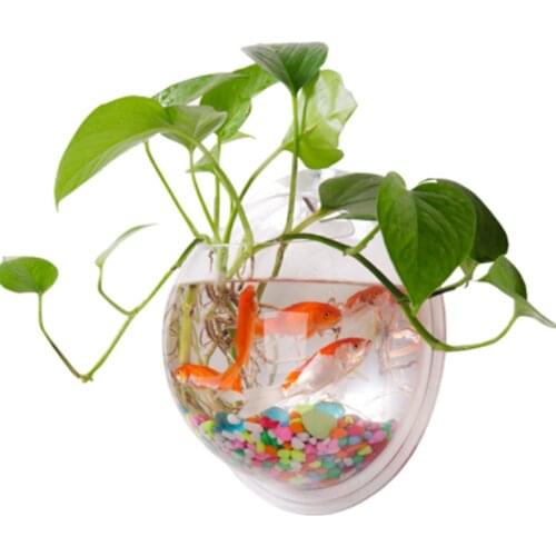 Aquarium Wall Mount 3D Acrylic Fish Bowl For Aquatic Pet Betta Fish Goldfish Plant Transparent Hanging Tank Home Decoration