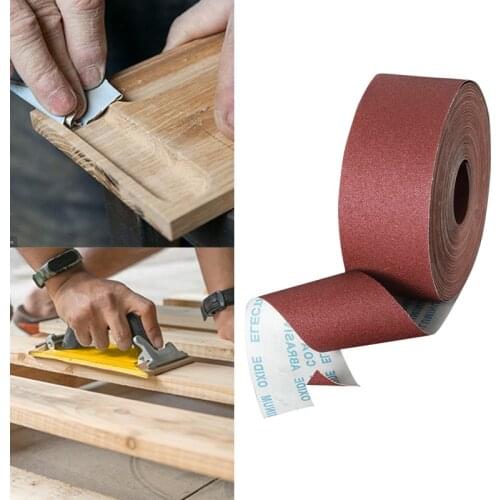 1 Roll Emery Cloth Polishing Sandpaper 100CM Length Red Woodworking Grinding Tools Household Essential Furniture Polishing Tool