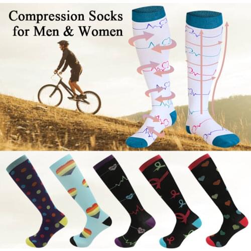 6 Styles Compression Socks Fit For Medical Edema Diabetes Varicose Veins Socks Outdoor Men Women Running Hiking Sports Socks