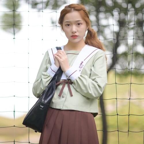 2020 New Japanese/Korean Cute Girls Sailor suit Student School Uniforms Clothing Outfits Long Shirts+Skirt+ Sets