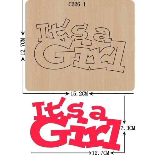 New Its a Girl Wooden die Scrapbooking C-226-1 Cutting Dies