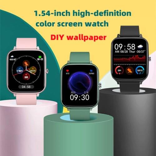 P6 Smart Watch Men and Women Bluetooth Call Wristband 1.54-inch Screen Sports Smartwatch Heart Rate Fitness Tracker PK P8 P20