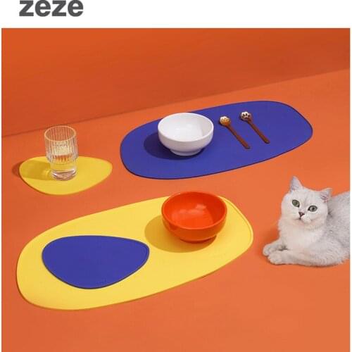 Pet Placemats Cat Bowl Mats Pet Non-slip Mats Dog Placemats Waterproof And Anti-spill Silicone Placemats