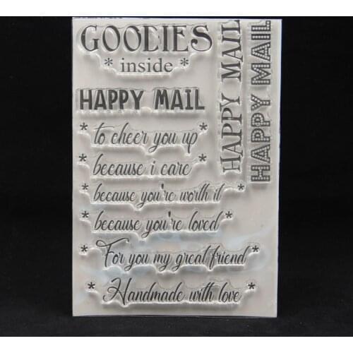 ZFPARTY Happy mail Transparent Clear Silicone Stamp for DIY scrapbooking/photo album Decorative card making 717