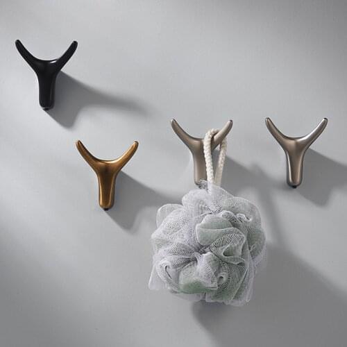 Luxury Horn shape Wall Hanging Hook Clothes Hat Scarf Key Coat Hanger Wall Decoration Creative Hook Easy to install
