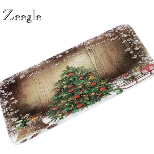 Zeegle Rug Door Christmas Kitchen Mat Doormats Carpet Thin Non-Slip Kitchen Bathroom Carpet Room Pad Floor Rugs Home Floor Mat