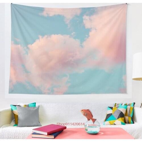 Pink Clouds tapestry Wall Tapestry Wall Decor Bedspread Coverlet Curtain Towel Sheet Throw Personalized Comfort Tapestries