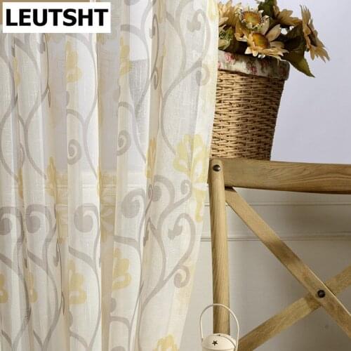 Modern Simple Curtains for Living Dining Room Bedrooms European Style Printed Curtains Screen Fashion Modern Tulle Custom Made