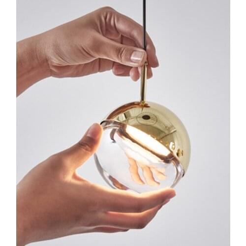 Modern LED living room pendant lights stairs hanging lighting Nordic Glass ball fixtures dining room suspended lamps