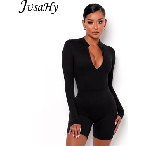 JusaHy Sportwear Casual Two Piece Outfit Women Soild Skinny Cleavage Long Sleeve Stretchy Streetwear Female Slim Clothing Hot