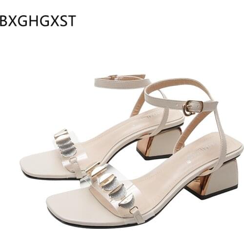 Square Toe Heels Women Shoes Block Heels Sandals Woman Summer Fashion Mary Janes Shoes Women Zapatos Mujer 2021 Chaussure Femme