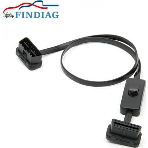 30cm/60cm/with Switch OBD2 Extension Cable 16pin 1-2 Socket ELM327 OBD 2 Adapter Flat Thin Diagnostic Connector