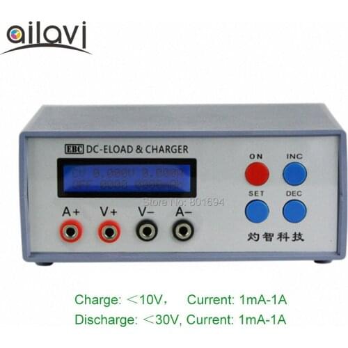 EBC-A01 Multifunction Electronic Load Tester 0-30V 1A CR Button/Small Capacity Lithium Battery and AAA Aneroid Battery Test