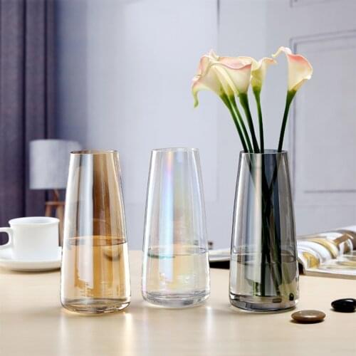 Tall Clear Glass Vases Flower Arrangement Container Holder Buffet Cafe Kitchen Floral Vase Centerpieces Decorative Bud Vase
