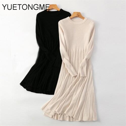 Модные трикотажные платья YUETONGME China At AliExpress