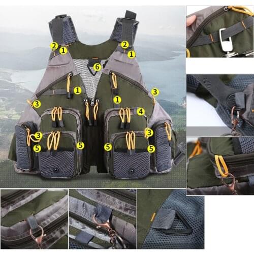 Multi-pocket Fly Fishing Vest Mesh Adjustable Waistcoat for Photographer