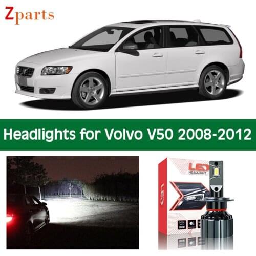 1 Pair Car LED Headlight For Volvo V50 2008 - 2012 Canbus Headlamp Lamp Low High Beam Bulbs Lighting Light Accessories Parts