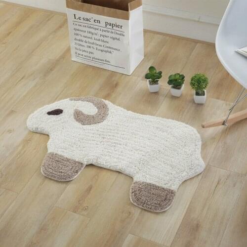 2019 high quality handmade sheep shape Sofa Living Room Bedroom Rug 100%Cotton Home Decoration Anti-skid bath rug mats