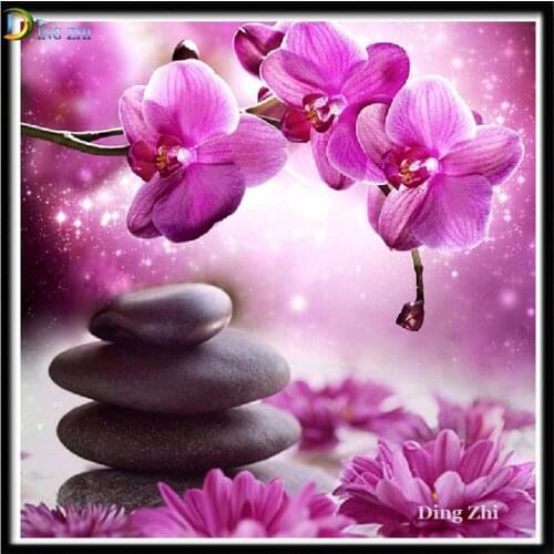 5D Diy Full Square/Round Drill Cross Stitch Kits Diamond Painting Flower Pebbles Diamond Mosaic Embroidery Home Decor Sale