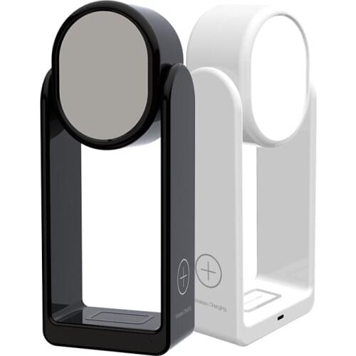 3in1 Wireless Charger With Multifunctional LED Smart Touch Desk Lamp Makeup Mirror 360° Rotation 3000K Brightness Fast Charging