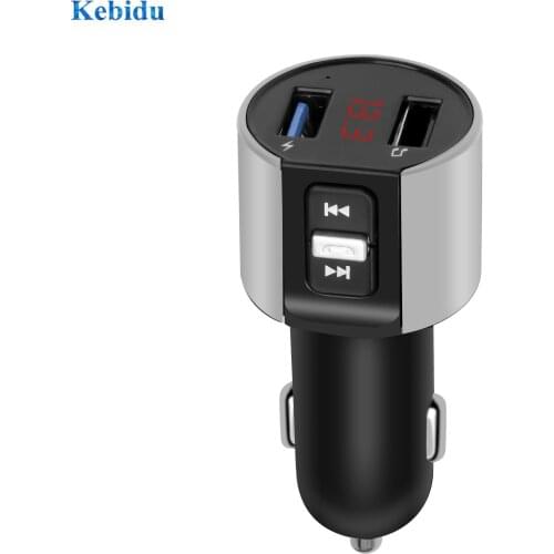 KEBIDU Bluetooth FM Transmitter Audio Aux Modulator Dual USB Car Charger Bluetooth Handsfree Calling Car Kit Radio MP3 Player