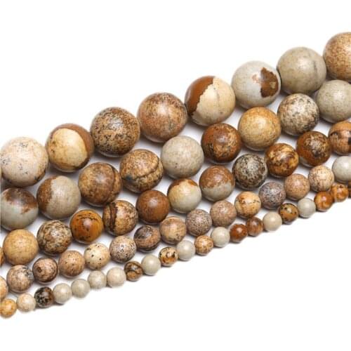 Natural Stone Beads Jaspers Round Beads 15" Strand 2 3 4 6 8 10 12MM Pick Size For Jewelry Making DIY Bracelet