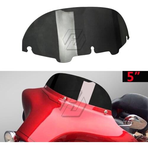 5" Motorcycle Windshield Windscreen Case for Harley Touring Electra Glide FLHTC FLHX FL 1996-2013