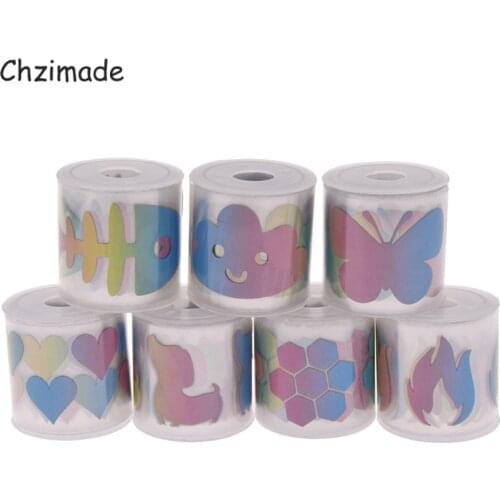 Chzimade 7Pcs/lot Reflective Sticker Tapes Heat-transfered Vinyl Film For Iron On Garment Diy Sewing Accessories