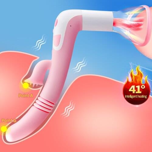 Pussy Dildo Vibrators toys for Adults Vagina Nipple Sucker Licking Clit Stimulation Heating Vibrators for Women Intimate Goods