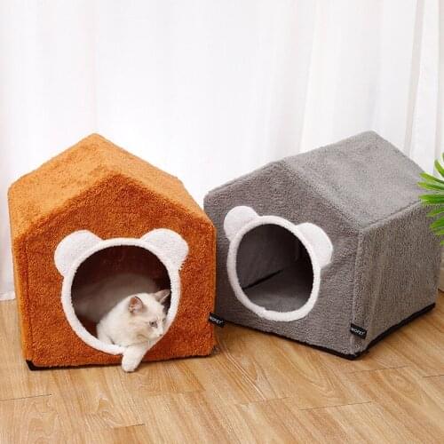 Pet Cat Dog Nest Dual Use Warm Soft Sleeping Bed Pad Non-Slip Breathable House Washable Mat Blanket