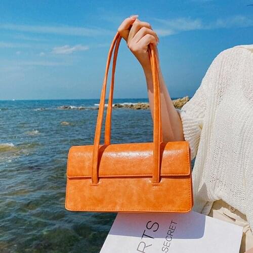 Classic Pu Leather Armpit Bag Women Square Bag Underarm Shoulder Bag Purses and Handbags Luxury Designer OL Business Bag