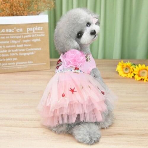 Summer Dog Lace Puppy Dress Dogs Cats Dress Pet Small Dogs Cats In Wedding Holiday Spring