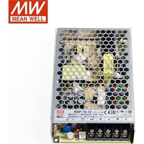 MEAN WELL RSP-75-12 Switching Power Supply 110V/220V AC to 12V DC 6.3A 75W pfc Meanwell RSP-75 Transformer replace of SP-75-12